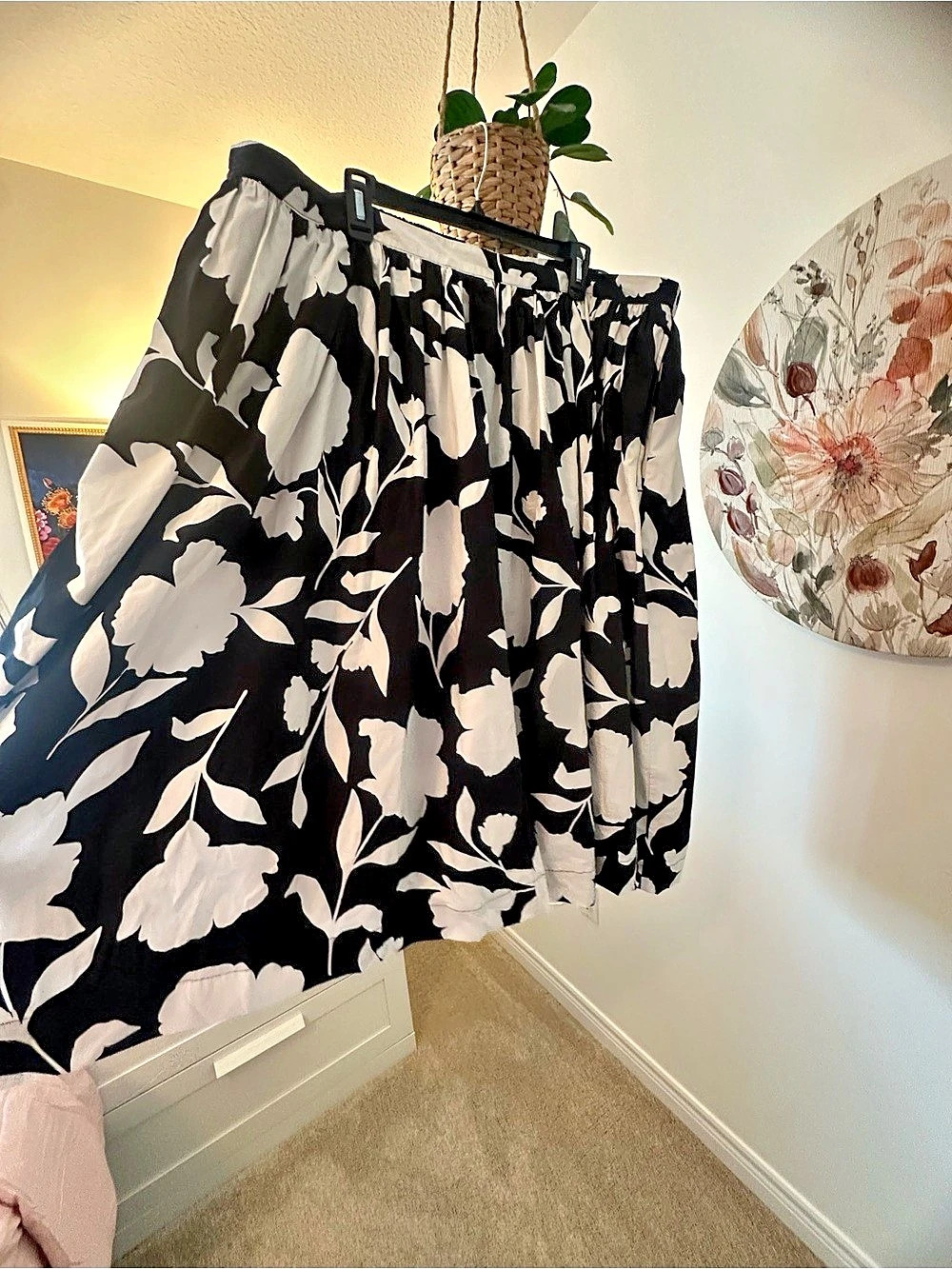 Kate Spade Floral Mini Dress Black & White Size 2X Like New